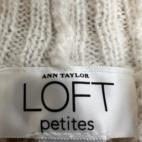 Ann Taylor Loft Cardigan Sweater Off White Long Sleeve Open Knit Petites LP - Picture 9 of 10